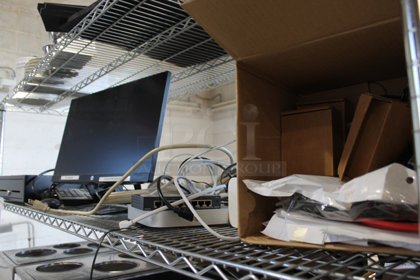 ALL ONE MONEY! Tier Lot of Various Items Including Metal Cash Drawer, HP Monitor and Wires - Image 2 of 6