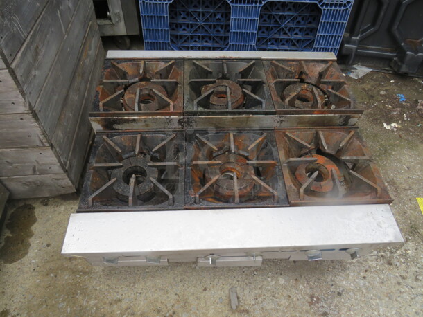 One Bakers Pride 6 Burner Table Top Natural Gas Range. 36X39X16 - Image 2 of 2