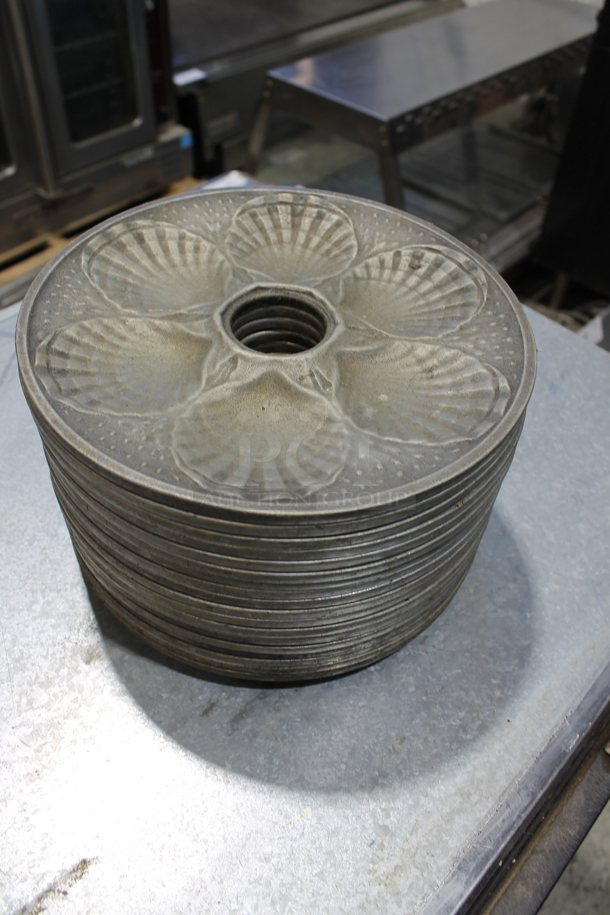 18 Metal Plates w/ 6 Shell Cut Out. 18 Times Your Bid! - Image 1 of 3