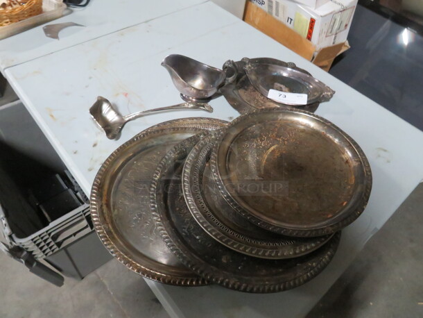 One Lot Of Assorted Silver Trays. - Image 1 of 1