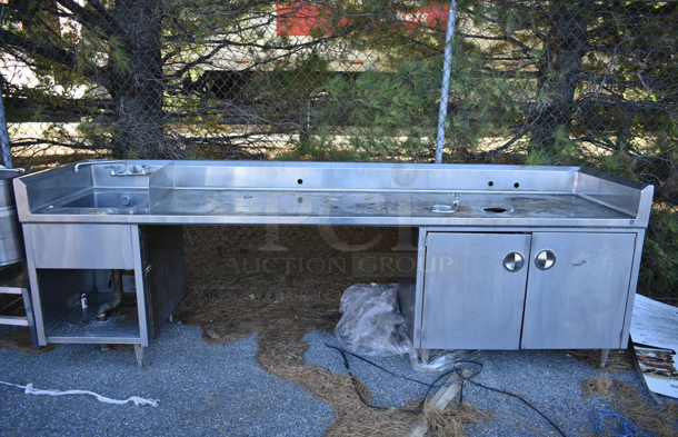 Stainless Steel Commercial Counter w/ Sink Basin, Faucet, Handles and Splash Guard - Image 1 of 8