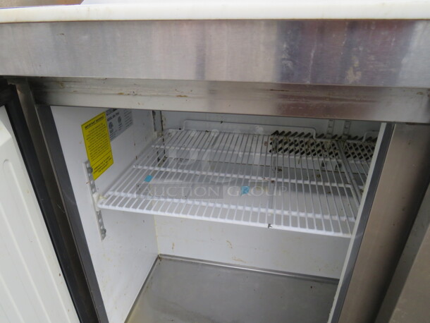 One Kratos 2 Door Prep Table With 2 Racks, And Cutting Board On Casters. Model# 69K-770HC. 115 Volt. 48X33X45.5 - Image 2 of 2