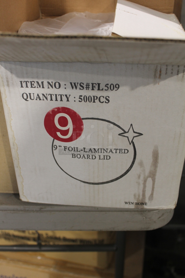 ALL ONE MONEY! MOST NEW IN BOX Lot of 8" Round Pans, Aluminum Pans, Receipt Paper, Lids, Seasoning Containers, Fluorescent Lighting, Halogene Bulb, 500 Count 9" Round Pans, 100 Count Large Salad Bowls/Lids AND MORE!  - Image 11 of 12