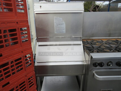 One SS Carter Hoffman Chip Warmer, With Under Shelf, On Casters. Model# CW4. 30X28X64. WORKING WHEN REMOVED.