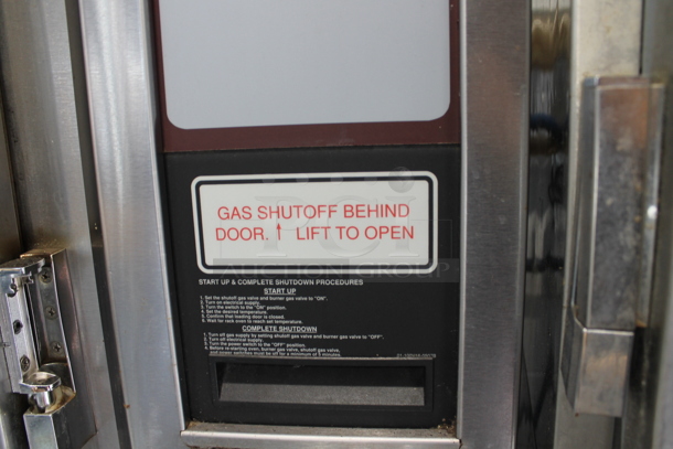 Baxter OV300G Stainless Steel Commercial Floor Style Natural Gas Powered Mini Rotating Rack Oven on Commercial Casters. 95,000 BTU. - Image 4 of 12