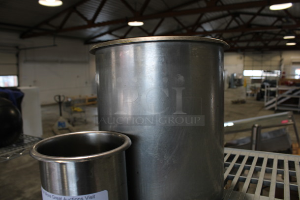 2 Various Metal Cylindrical Drop In Bins. 5x5x56, 9.5x9.5x11. 2 Times Your Bid! - Image 2 of 2