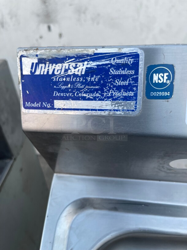 Clean! Universal Commercial 15 inch Stainless Steel Hand Sink NSF  - Image 4 of 7