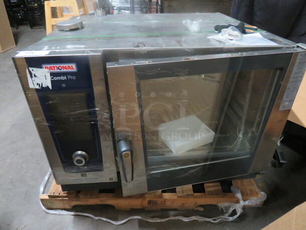 One 2021 Rational Combi Pro Countertop Electric Convection Oven. Missing Side Panel. 440/480 Volt. 3 Phase. Model# LM100CE. 42.5X38.5X30. $21,600.00.