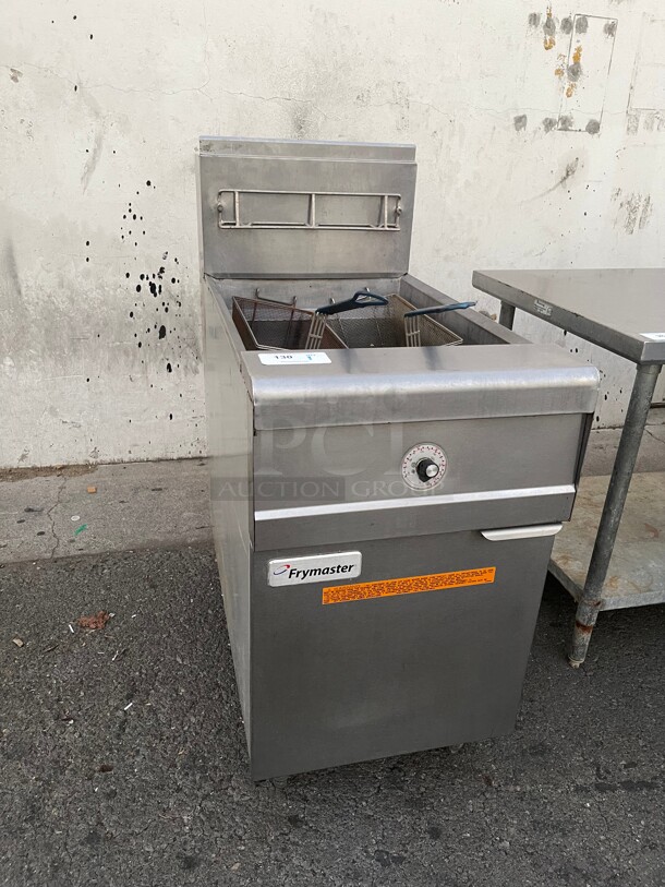 Working! 2014 Frymaster  Natural Gas Commercial Heavy Duty Large Size Floor Fryer 80 lb NSF Tested and Working! - Image 1 of 10