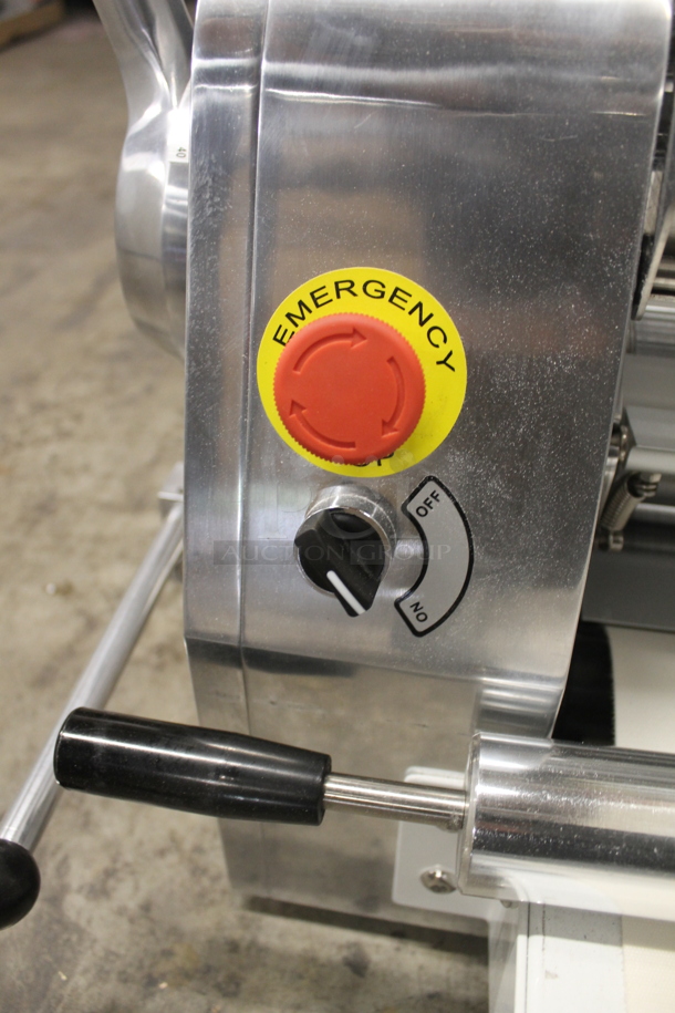 BRAND NEW SCRATCH AND DENT! Estella 34SDSC67 Commercial Stainless Steel Electric Countertop Dough Sheeter On Black Feet. 110V. Tested and Working! - Image 4 of 12