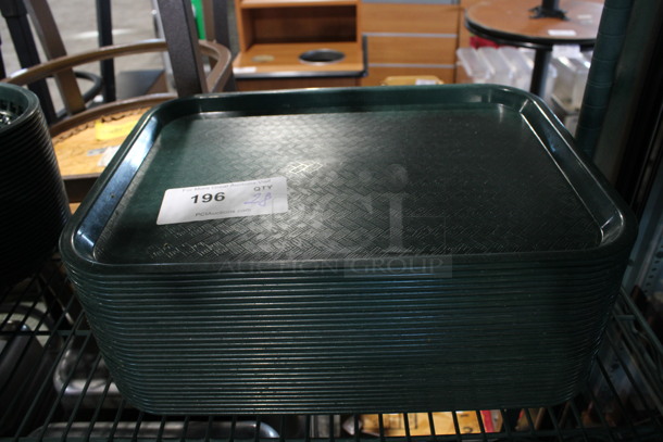 28 Green Poly Food Trays. 16x12x1. 28 Times Your Bid!
