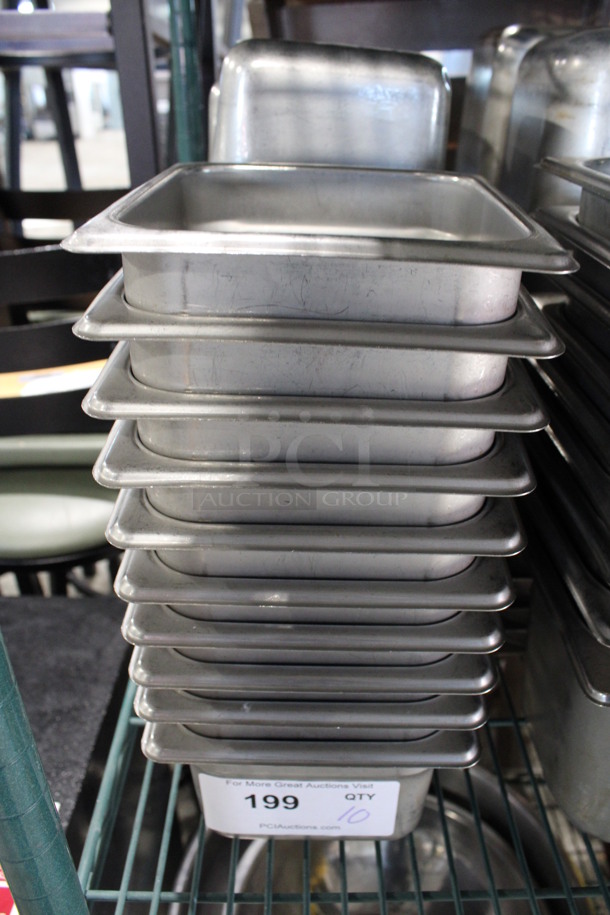 6 Stainless Steel 1/6 Size Drop In Bins. 1/6x4. 6 Times Your Bid!