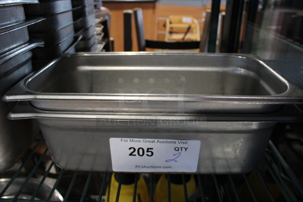 2 Stainless Steel 1/3 Size Drop In Bins. 1/3x4. 2 Times Your Bid!