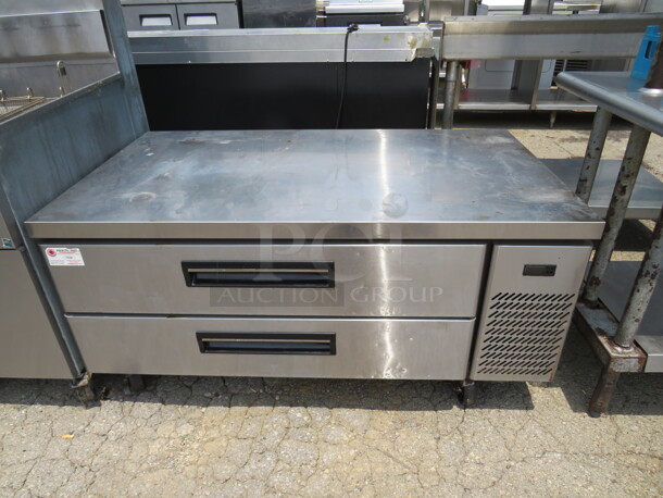 One Maxx Cold 2 Drawer refrigerated Chef Base On Casters. Model# MCCB-54. 115 Volt. 52.5X30.5X25 - Image 1 of 1