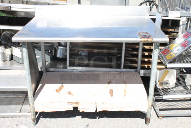 Stainless Steel Table w/ Back Splash and Under Shelf. - Image 1 of 3