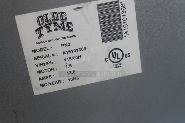 2016 Olde Tyme PN2 Stainless Steel Commercial Countertop Nut Grinder Base. 115 Volts, 1 Phase. Tested and Working! - Image 5 of 5