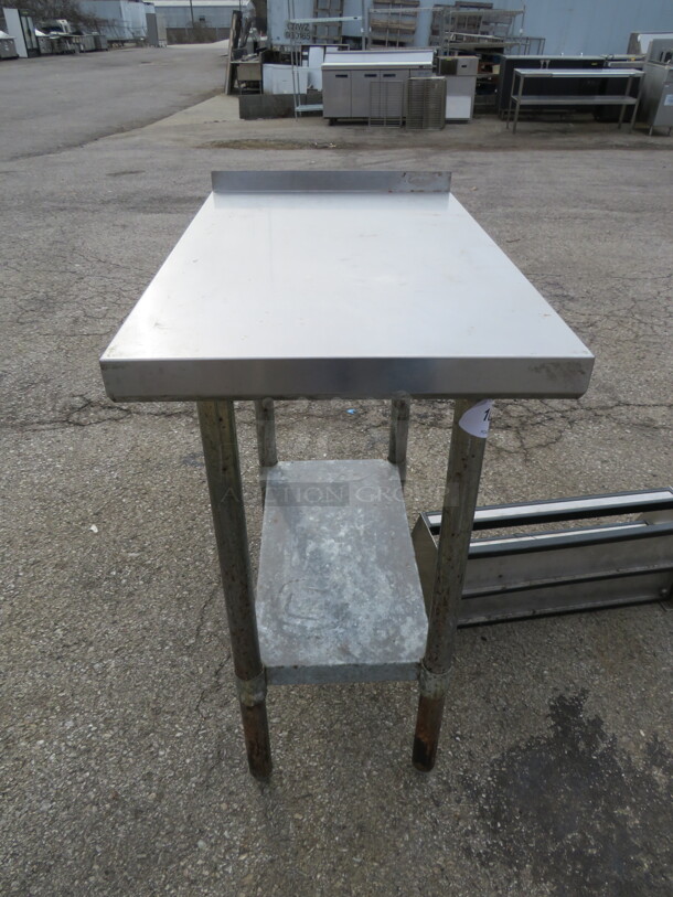 One Stainless Steel Table With Under Shelf. 18X30X36 - Image 1 of 1