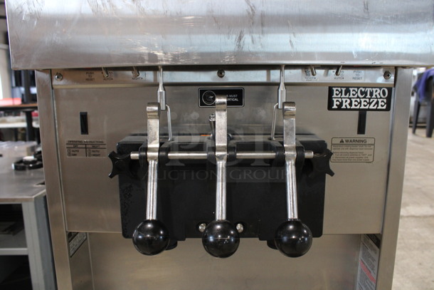 2013 Electro Freeze Model SL500-132 Stainless Steel Commercial Water Cooled Floor Style 2 Flavor w/ Twist Soft Serve Ice Cream Machine on Commercial Casters. 208-230 Volts, 3 Phase. 22x32x59 - Image 4 of 9