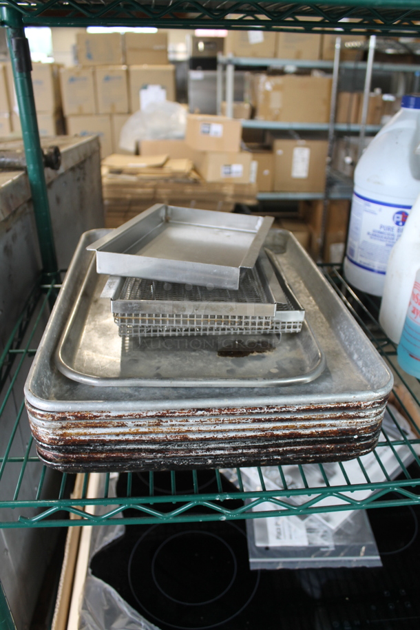 ALL ONE MONEY! Lot of 2 Tiers Worth of Various Items Including Metal Baking Pans, Stainless Steel Drop In Bins and Cleaners! - Image 6 of 8