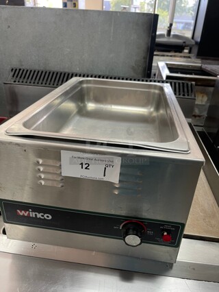 Working! Winco FW-S600 Countertop Commercial Food Warmer - Wet w/ (1) Full Size Pan Wells, 120v NSF Tested and Working!