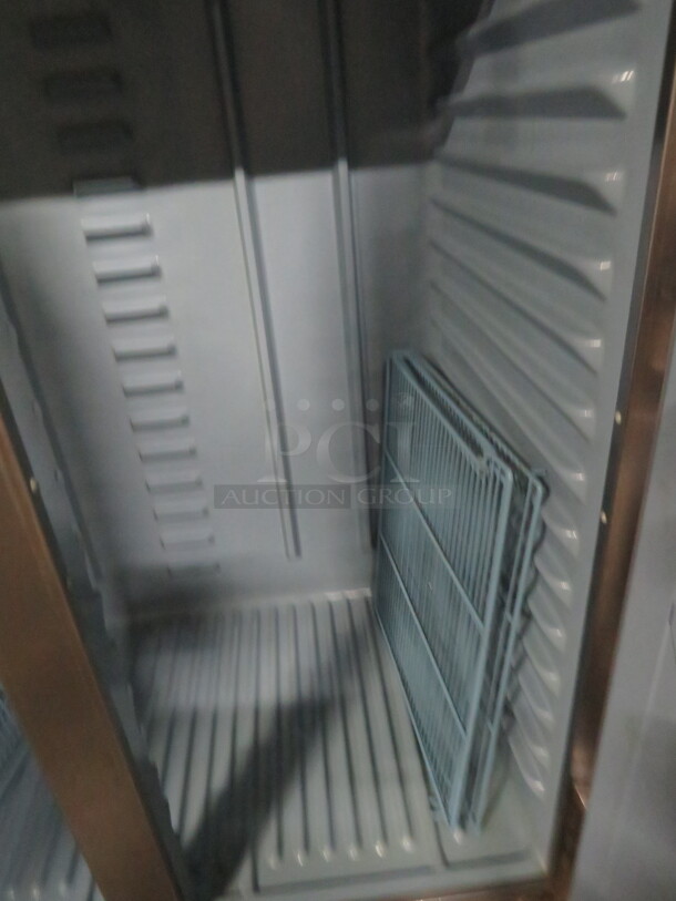 One Delfield Stainless Steel 2 Door Refrigerator And Or Freezer With 6 Racks On Casters. Model# 6051XL-S. 115 Volt. 51X32X80 - Image 4 of 4