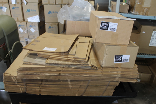 Black Poly 2 Tier Cart w/ Push Handle and Contents Including Cardboard Boxes on Casters. - Image 3 of 6