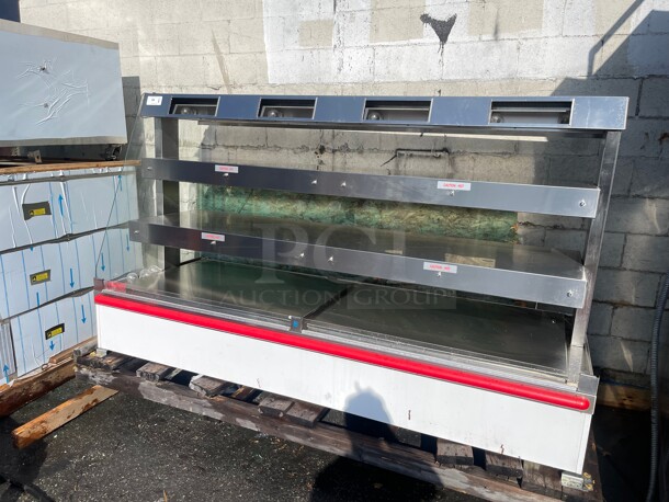 New! HARDT ZONE 8 95in Commercial SELF SERVICE HEATED CASE 3 Tier Heated Display NSF  120/220 Volt 1 Phase Tested and Working! - Image 2 of 10