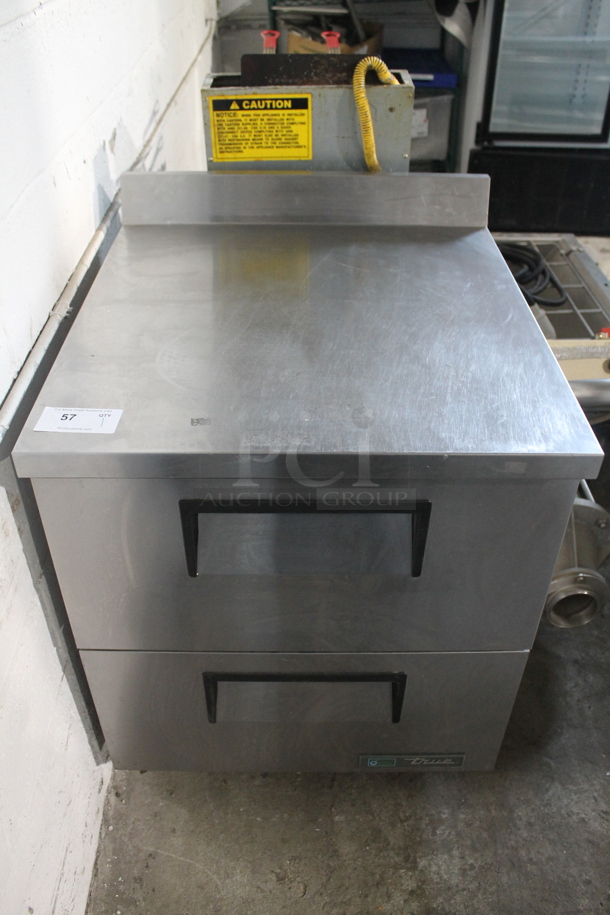 2020 True TWT-27D-2-HC Stainless Steel Commercial 2 Drawer Work Top Cooler on Commercial Casters. 115 Volts, 1 Phase. Tested and Working! - Image 1 of 8