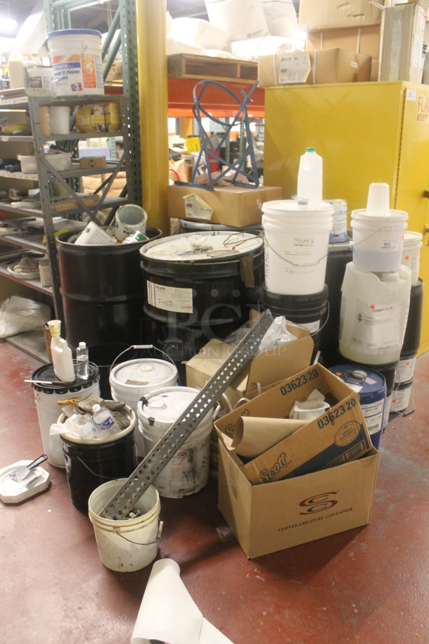 ALL ONE MONEY! Lot of Various Items Including Metal Barrels and Poly Buckets. BUYER MUST REMOVE. - Image 1 of 10