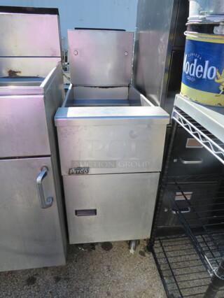 One Pitco Natural Gas Deep Fryer. Model# SG14. 15.5X35X45
