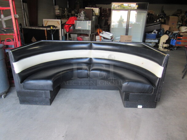KOOL!!! One VIP C Shaped Booth With Black/White Cushioned Seat And Back. 92X45X36