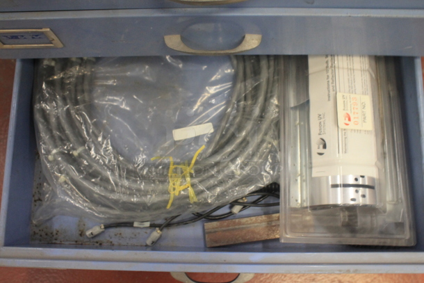 Blue Metal 9 Drawer Filing Cabinet w/ Contents. BUYER MUST REMOVE. - Image 4 of 10