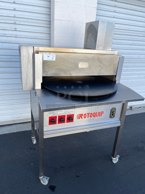 WOW! Rotoquip Roti Rotating Commercial Heavy Duty Naan Pita Bread Machine Oven - Natural Gas NSF On Casters Tested and Working! - Image 5 of 10