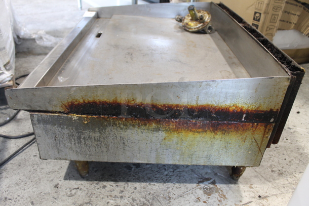 Star Max Stainless Steel Commercial Countertop Natural Gas Powered Flat Top Griddle.  - Image 8 of 8