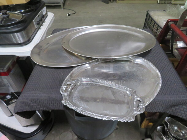 Assorted Silver Serving Trays. 4XBID - Image 1 of 1