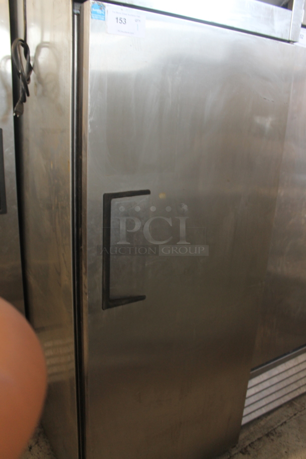 2012 True TG1R-1S ENERGY STAR Stainless Steel Commercial Single Door Reach In Cooler w/ Poly Coated Racks. 115 Volts, 1 Phase. Tested and Powers On But Does Not Get Cold - Image 3 of 5