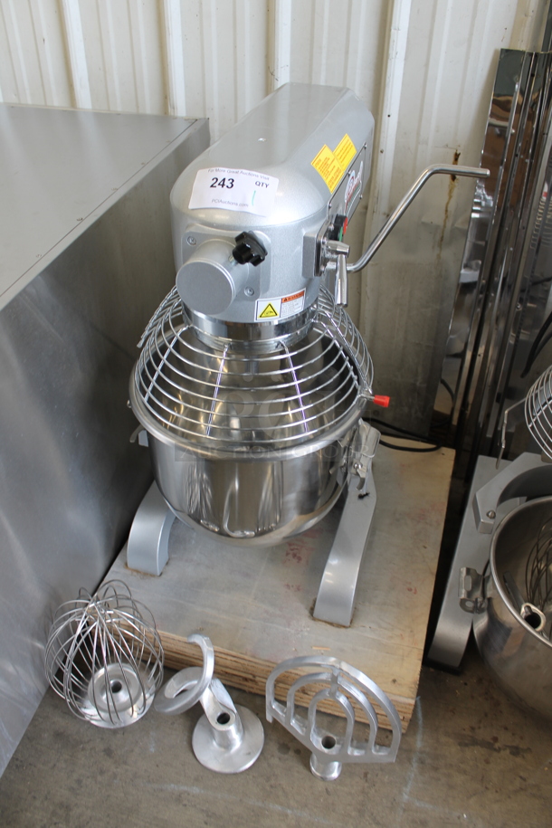 Primo PM-20 Metal Commercial 20 Quart Planetary Dough Mixer w/ Stainless Steel Mixing Bowl, Bowl Guard, Paddle, Whisk and Dough Attachments. Tested and Working! - Image 5 of 7