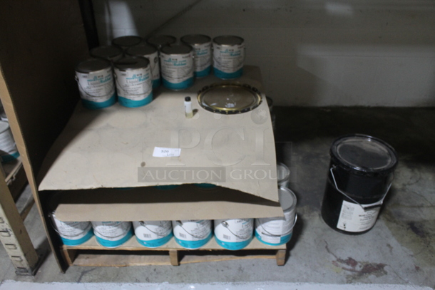 ALL ONE MONEY! Lot of Various Items Including Moisture Cure Liquid Rubber and Moisture Cure Primer Clear Blue. BUYER MUST REMOVE. - Image 1 of 3