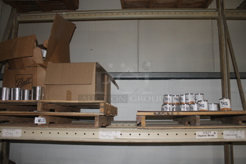 ALL ONE MONEY! FOUR PALLET LOT Including Metal Tins of Pour Plug. BUYER MUST REMOVE.