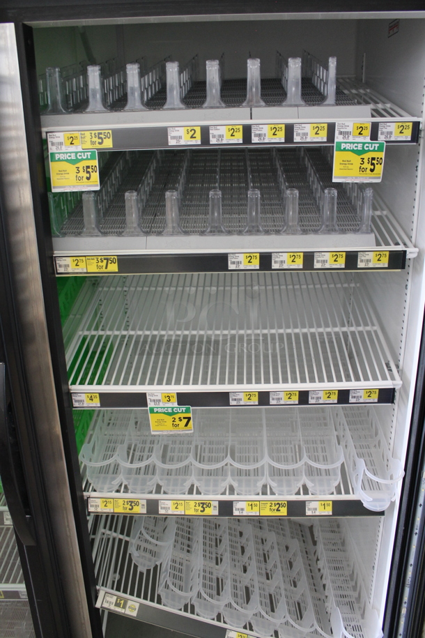 2016 True GDM-49-HC-TSL01 ENERGY STAR Metal Commercial 2 Door Reach In Cooler Merchandiser w/ Poly Coated Racks and Drink Sliders. 115 Volts, 1 Phase. Tested and Working! - Image 3 of 4