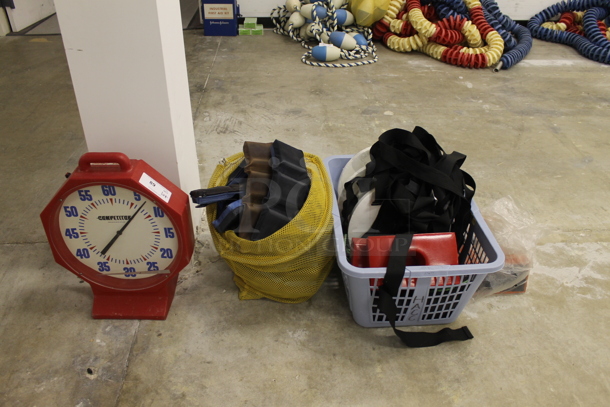 ALL ONE MONEY! Lot of Various Items Including Clock and Blue Basket. (Main Building)
