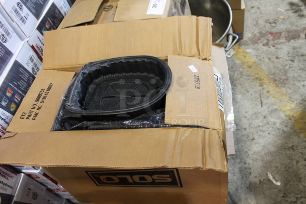 ALL ONE MONEY! Lot of 5 Boxes of Various Plastic Container Pieces Including Black Trays  - Image 4 of 5