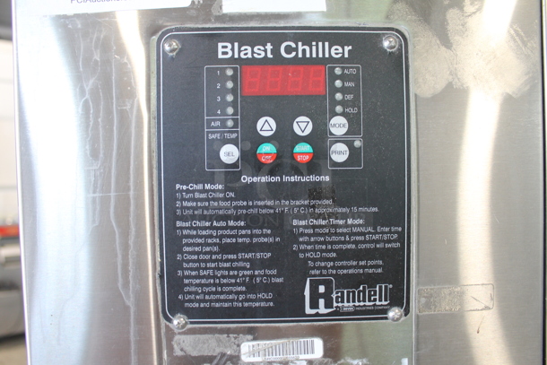 2013 Randell BC-18 Stainless Steel Commercial Floor Style Blast Chiller w/ 4 Probes. 115/230 Volts, 1 Phase. - Image 3 of 7