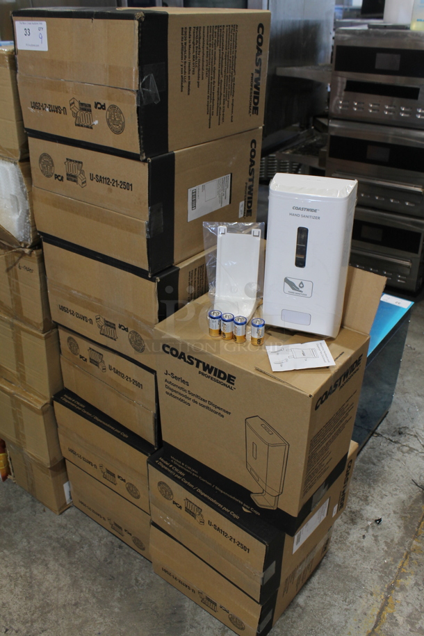 9 Boxes of 4 BRAND NEW! Coastwide J Series White Poly Hand Sanitizer Dispensers. 9 Times Your Bid! - Image 1 of 5