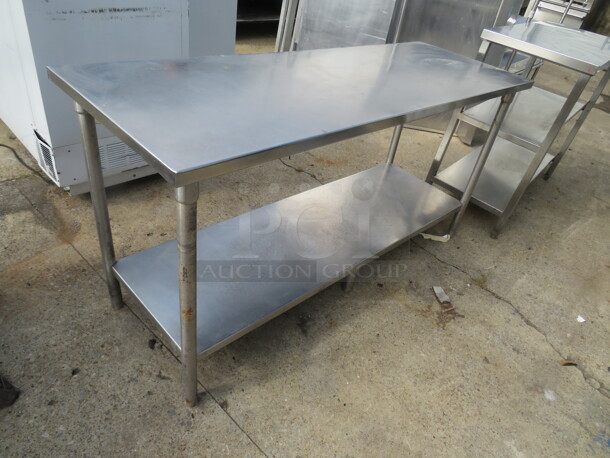 One Stainless Steel Table With Stainless Steel Under Shelf. 70X24X34 - Image 1 of 1