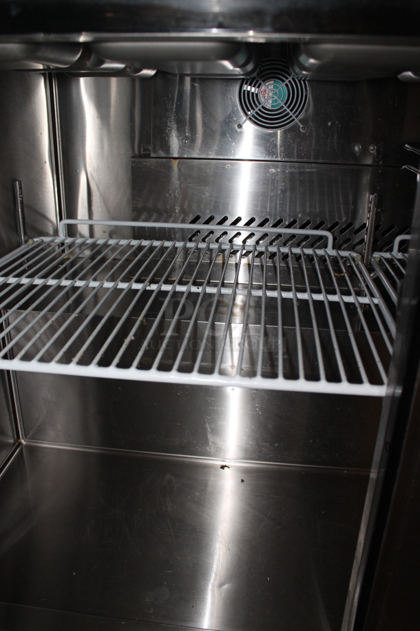 2018 Atosa ASP48-18 Stainless Steel Commercial Sandwich Salad Prep Table Bain Marie Mega Top w/ Stainless Steel Drop In Bins and 2 Tier Over Shelf on Commercial Casters. 115 Volts, 1 Phase. Tested and Working! - Image 6 of 9