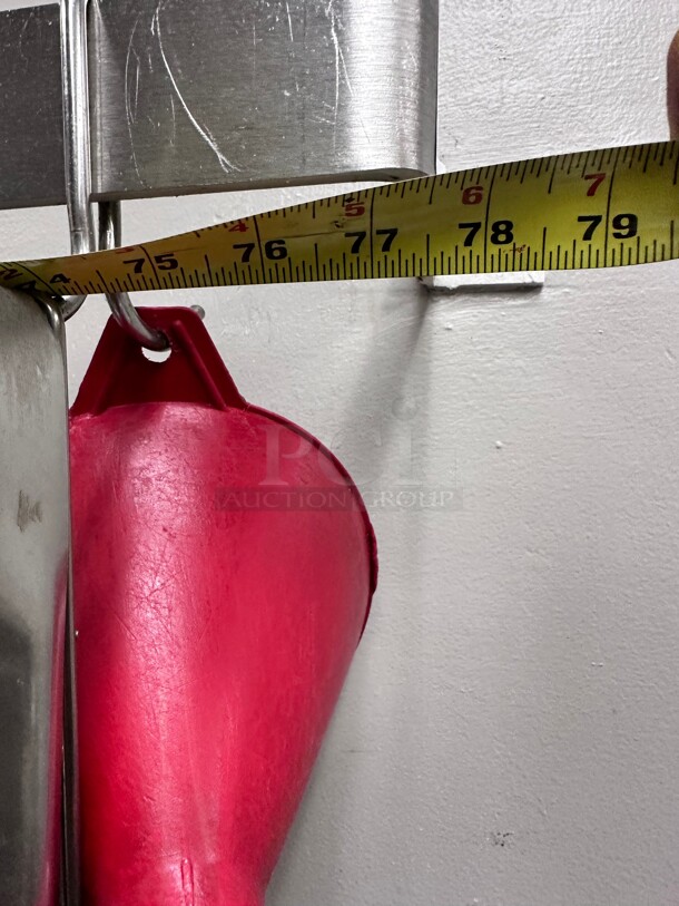 Clean! Advance Tabco  77 inch Table-Mount Pot Rack w/ (18) Hooks, Stainless Steel NSF Buyer Must Remove - Image 4 of 5