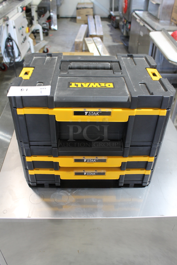 DeWalt Black and Yellow Poly Toolbox w/ Contents. - Image 1 of 6