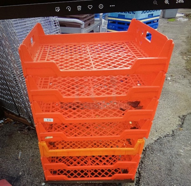 One Lot Of 7 Bread Racks On A Dolly. - Image 1 of 1