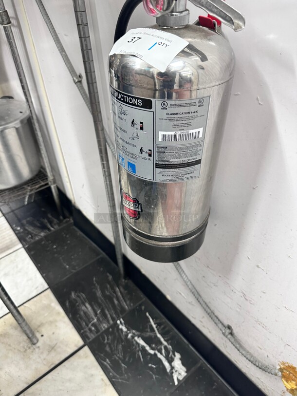 Fully Charged! Buckeye 2.5 Gallon Water Class A Fire Extinguisher - Rechargeable Untagged - UL Rating 1-A:K - Image 3 of 5